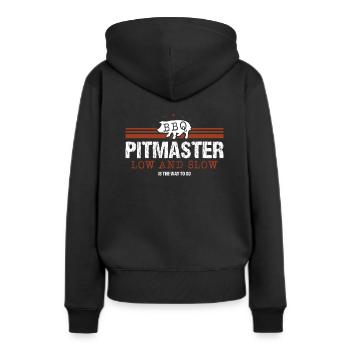 Grill Pitmaster niedrig und langsam ist der Weg - Frauen Premium Bio Hoodie - Schwarz - Hinten - Julia (174cm)