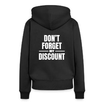 Pension de retraité drôle N’oubliez pas ma réduction - Sweat à capuche Premium bio Femme - noir - Dos - Julia (174cm)