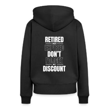 Pension de retraité drôle N’oubliez pas ma réduction - Sweat à capuche Premium bio Femme - noir - Dos - Julia (174cm)