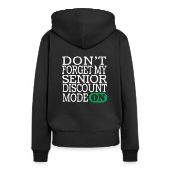 Pension de retraité drôle - Sweat à capuche Premium bio Femme - noir - Dos - Julia (174cm)