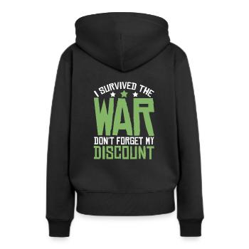 Pension de retraité drôle N’oubliez pas ma réduction - Sweat à capuche Premium bio Femme - noir - Dos - Julia (174cm)