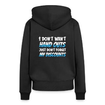 Pension de retraité drôle N’oubliez pas ma réduction - Sweat à capuche Premium bio Femme - noir - Dos - Julia (174cm)