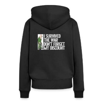 Pension de retraité drôle N’oubliez pas ma réduction - Sweat à capuche Premium bio Femme - noir - Dos - Julia (174cm)
