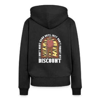 Pension de retraité drôle N’oubliez pas ma réduction - Sweat à capuche Premium bio Femme - noir - Dos - Julia (174cm)