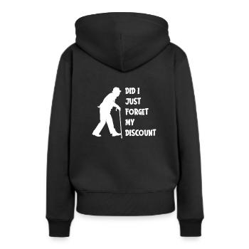 Pension de retraité drôle N’oubliez pas ma réduction - Sweat à capuche Premium bio Femme - noir - Dos - Julia (174cm)
