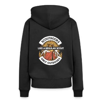 Pfadfinder Draußen - Frauen Premium Bio Hoodie - Schwarz - Hinten - Julia (174cm)