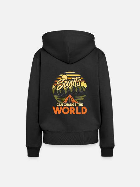 Pfadfinder - Dame Premium hoodie, økologisk bomuld - sort
