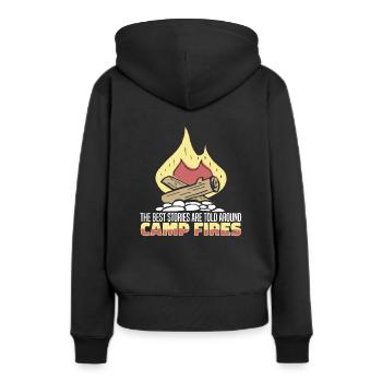 Pfadfinder Geschichte - Frauen Premium Bio Hoodie - Schwarz - Hinten - Julia (174cm)
