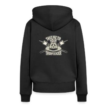 Cabane scoute - Sweat à capuche Premium bio Femme - noir - Dos - Julia (174cm)