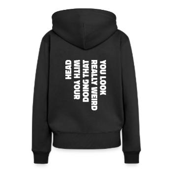 Schwarzer Humor Lustig - Frauen Premium Bio Hoodie - Schwarz - Hinten - Julia (174cm)