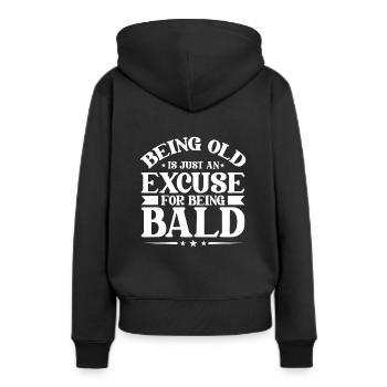 Schwarzer Humor Kahl - Frauen Premium Bio Hoodie - Schwarz - Hinten - Julia (174cm)