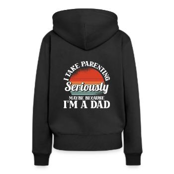 Schwarzer Humor - Frauen Premium Bio Hoodie - Schwarz - Hinten - Julia (174cm)