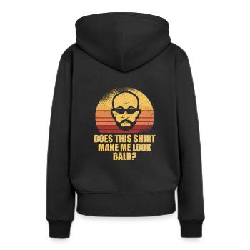Schwarzer Humor Kahl - Frauen Premium Bio Hoodie - Schwarz - Hinten - Julia (174cm)