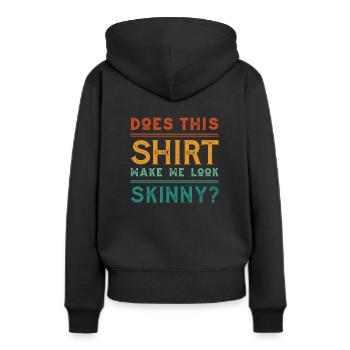 Humour noir mince - Sweat à capuche Premium bio Femme - noir - Dos - Julia (174cm)