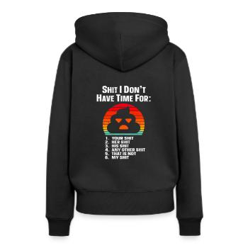 Schwarzer Humor - Frauen Premium Bio Hoodie - Schwarz - Hinten - Julia (174cm)