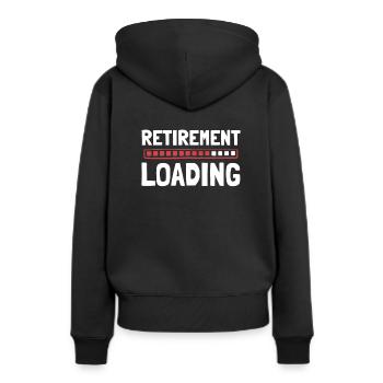 Pension de retraite drôle de chargement de retraite - Sweat à capuche Premium bio Femme - noir - Dos - Julia (174cm)