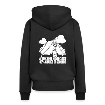 Amusement scout - Sweat à capuche Premium bio Femme - noir - Dos - Julia (174cm)