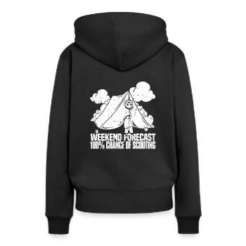 Amusement scout - Sweat à capuche Premium bio Femme - noir - Dos - Julia (174cm)