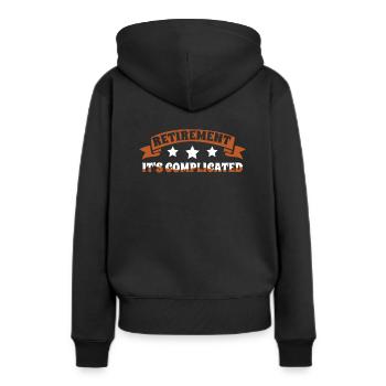 Rentner Rente Kompliziert - Frauen Premium Bio Hoodie - Schwarz - Hinten - Julia (174cm)