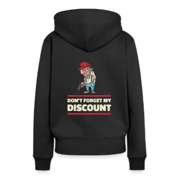 Pension de retraité drôle N’oubliez pas ma réduction - Sweat à capuche Premium bio Femme - noir - Dos - Julia (174cm)