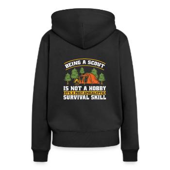 Survie des scouts - Sweat à capuche Premium bio Femme - noir - Dos - Julia (174cm)