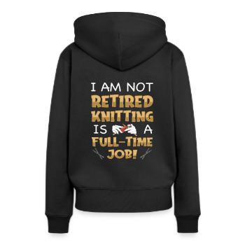 Tricot d’humour de retraite de retraité - Sweat à capuche Premium bio Femme - noir - Dos - Julia (174cm)