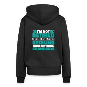 Rentner Rente Enkelkinder - Frauen Premium Bio Hoodie - Schwarz - Hinten - Julia (174cm)