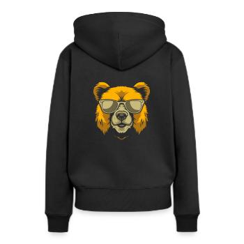 Ours Ours brun - Sweat à capuche Premium bio Femme - noir - Dos - Julia (174cm)