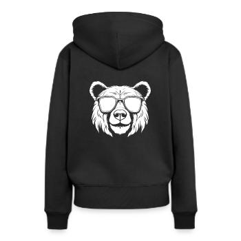 Ours Ours brun - Sweat à capuche Premium bio Femme - noir - Dos - Julia (174cm)