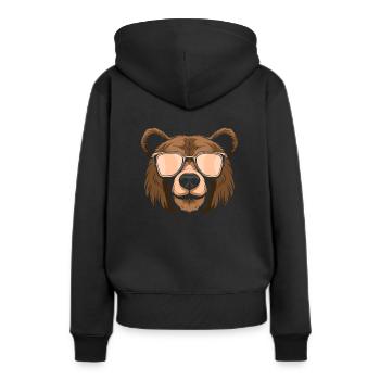 Ours Ours brun - Sweat à capuche Premium bio Femme - noir - Dos - Julia (174cm)