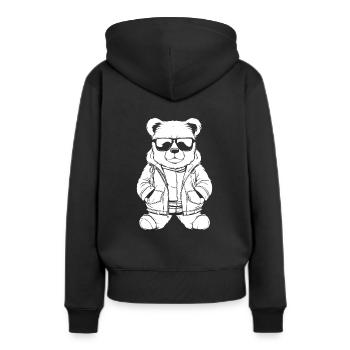 Ours Ours brun - Sweat à capuche Premium bio Femme - noir - Dos - Julia (174cm)