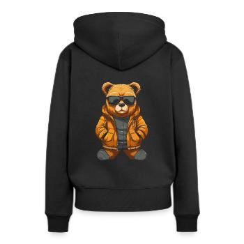Ours Ours brun - Sweat à capuche Premium bio Femme - noir - Dos - Julia (174cm)