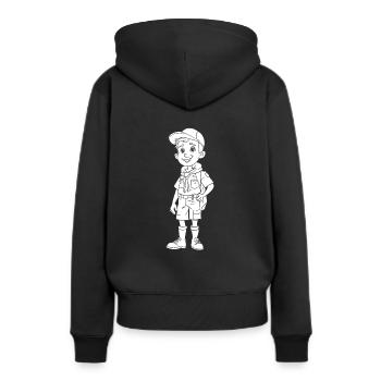 Boy Scout Boy - Sweat à capuche Premium bio Femme - noir - Dos - Julia (174cm)