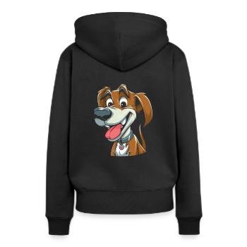 Hund Vierbeiner Niedlich - Frauen Premium Bio Hoodie - Schwarz - Hinten - Julia (174cm)
