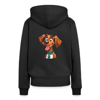 Hund Vierbeiner Niedlich - Frauen Premium Bio Hoodie - Schwarz - Hinten - Julia (174cm)