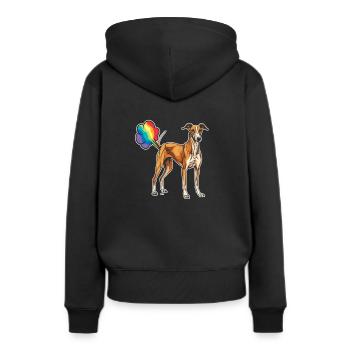 Greyhound Greyhound Drôle Rainbow Pet - Sweat à capuche Premium bio Femme - noir - Dos - Julia (174cm)