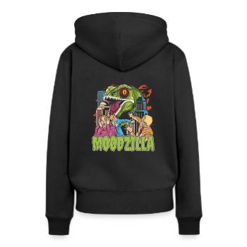 Caméléon Caméléon Drôle - Sweat à capuche Premium bio Femme - noir - Dos - Julia (174cm)