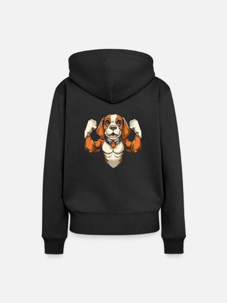 Beagle - Frauen Premium Bio Hoodie - Schwarz