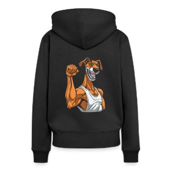 Greyhound Greyhound Drôle - Sweat à capuche Premium bio Femme - noir - Dos - Julia (174cm)