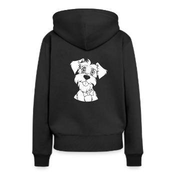 Schnauzer - Frauen Premium Bio Hoodie - Schwarz - Hinten - Julia (174cm)