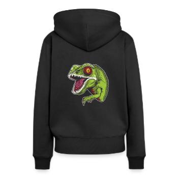 Caméléon Caméléon En colère - Sweat à capuche Premium bio Femme - noir - Dos - Julia (174cm)