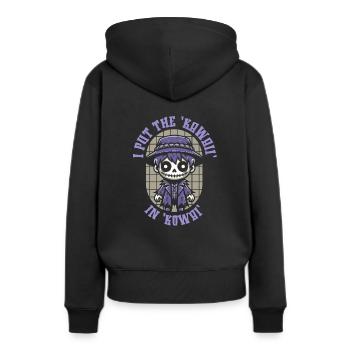 Anime Manga Unheimlich Nett - Frauen Premium Bio Hoodie - Schwarz - Hinten - Julia (174cm)