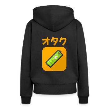 Anime Manga Energie Otaku - Sweat à capuche Premium bio Femme - noir - Dos - Julia (174cm)