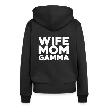 Sororité Soroitas Gamma Mama - Sweat à capuche Premium bio Femme - noir - Dos - Julia (174cm)