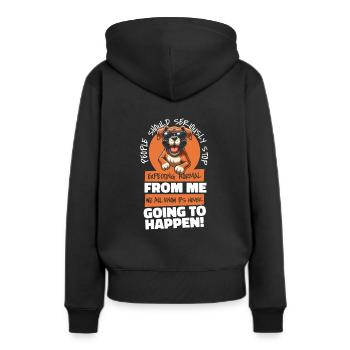 Épagneul breton - Sweat à capuche Premium bio Femme - noir - Dos - Julia (174cm)