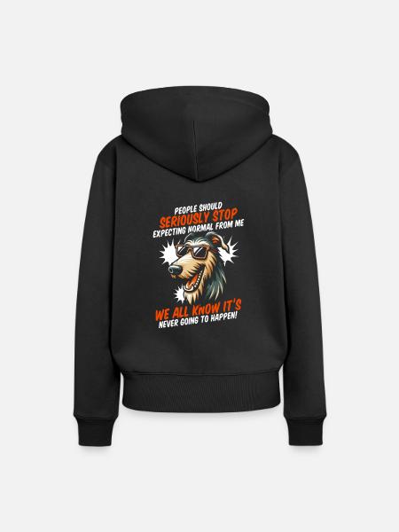 Irischer Wolfshund - Frauen Premium Bio Hoodie - Schwarz