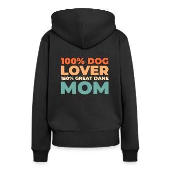 Deutsche Dogge - Frauen Premium Bio Hoodie - Schwarz - Hinten - Julia (174cm)