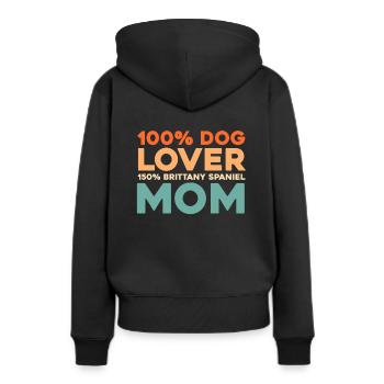 Épagneul breton - Sweat à capuche Premium bio Femme - noir - Dos - Julia (174cm)