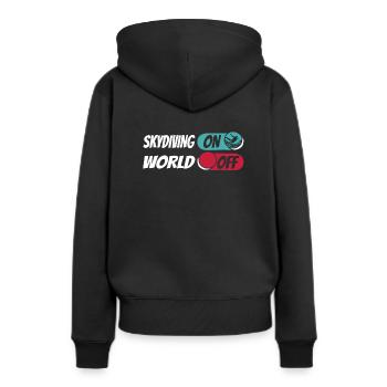 Fallschirmspringer Fallschirmspringen - Frauen Premium Bio Hoodie - Schwarz - Hinten - Julia (174cm)