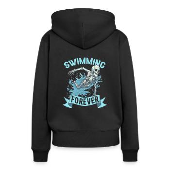 Flotteur de natation Skeleton - Sweat à capuche Premium bio Femme - noir - Dos - Julia (174cm)
